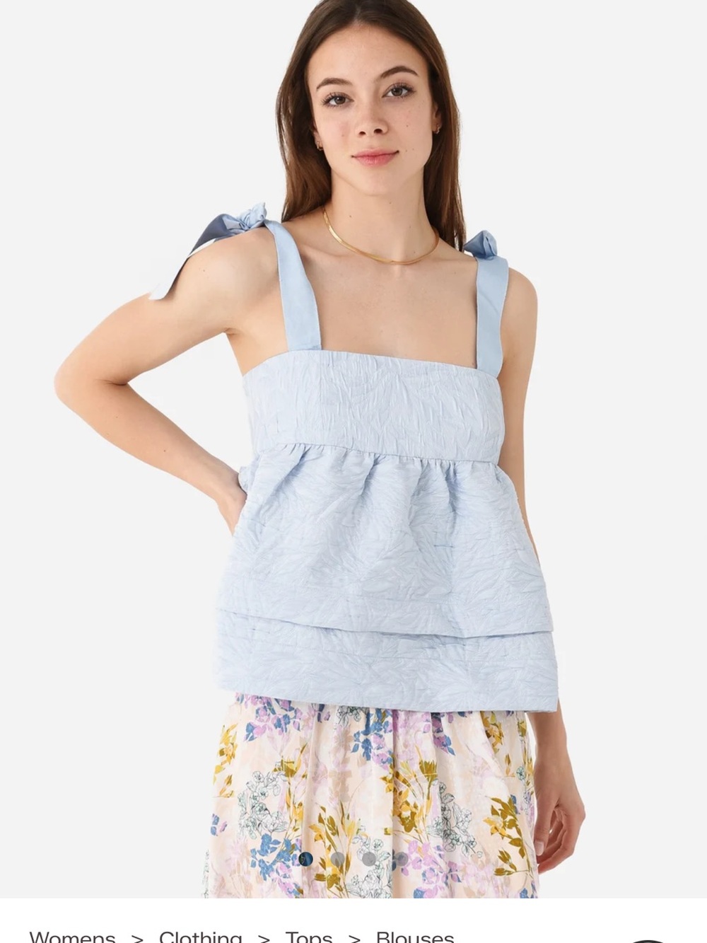 HUNTER BELL Pruett Tie-Shoulder Tank Blue Size 8